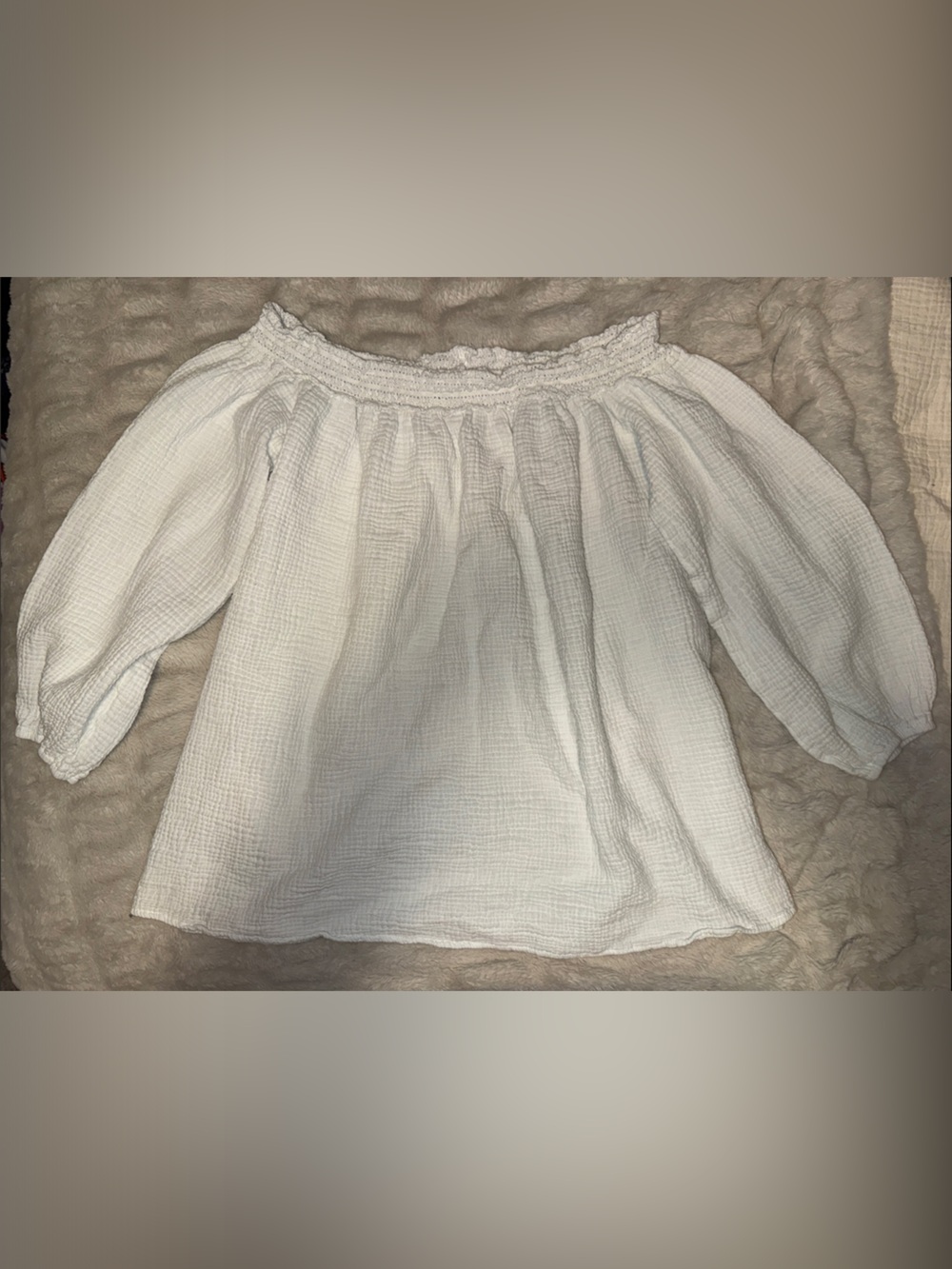 White Off-Shoulder 100% Cotton Top